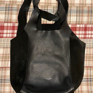 Rag & Bone Black Leather Suede Tote - Black